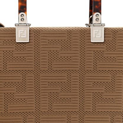 Fendi Technical Fabric Plexiglass FF Medium Fendi Sunshine Shopper Tote Sand 8 of 10