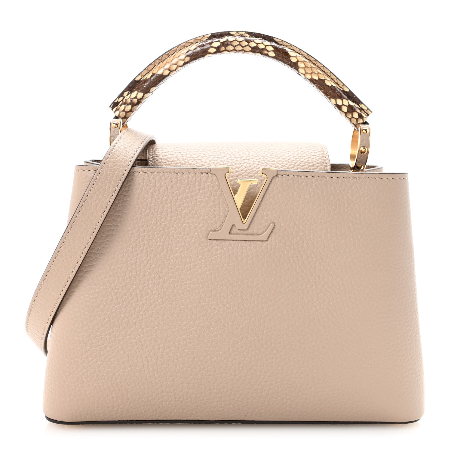 Louis Vuitton Taurillon Snakeskin Capucines BB Galet 1 of 9