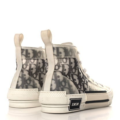 Christian Dior Technical Canvas Oblique B23 High Top Sneakers 38 White Black 5 of 9