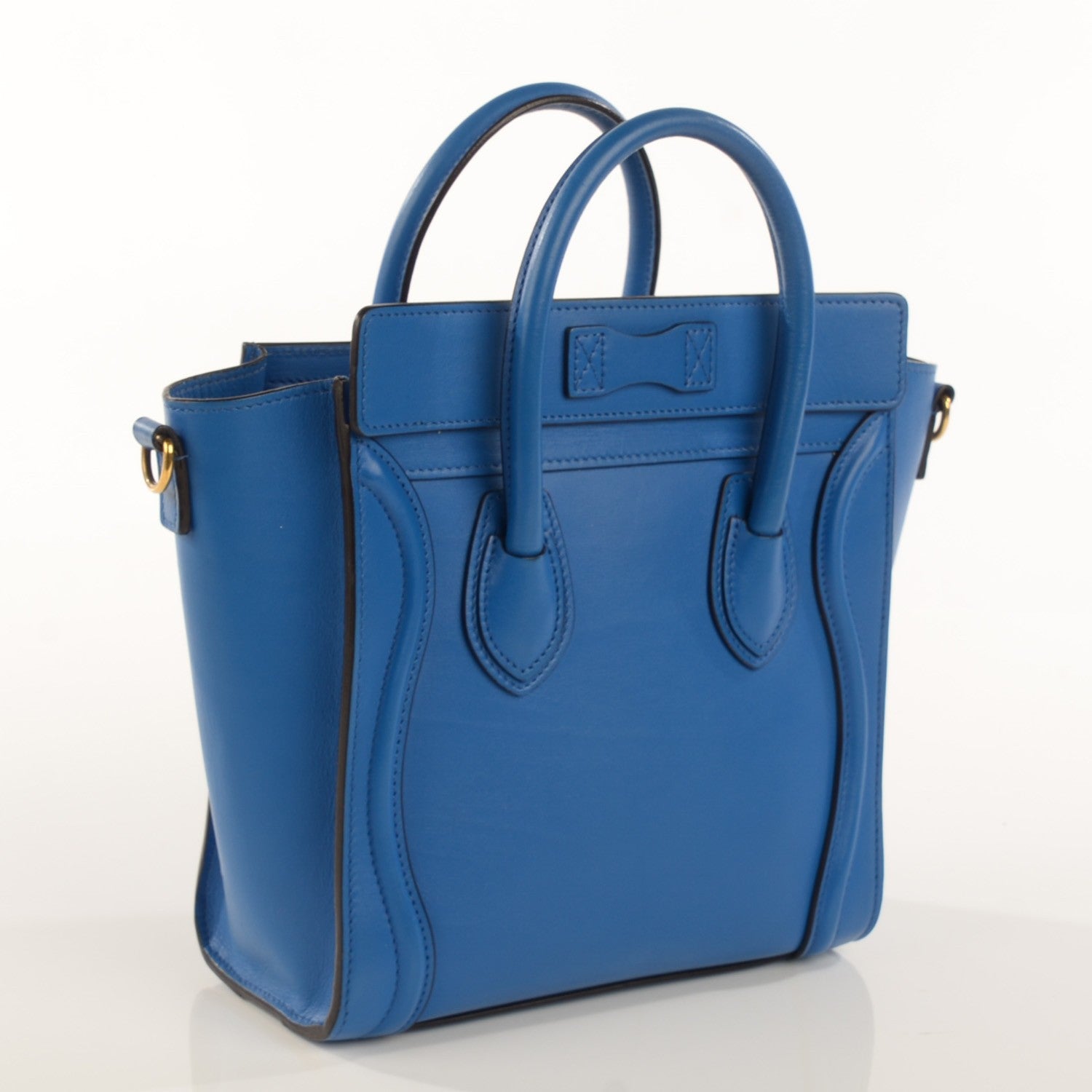 Celine Palmelato Calfskin Nano Luggage Electric Blue 4 of 9