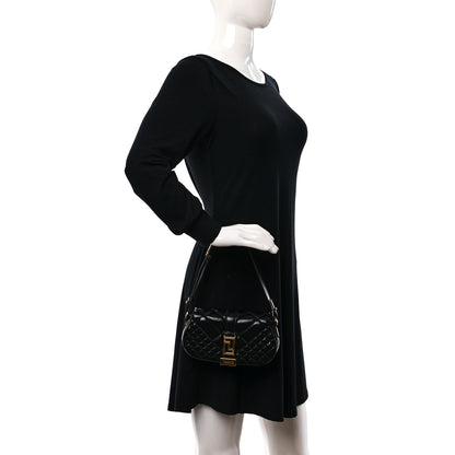 Versace Calfskin Quilted Mini Greca Goddess Shoulder Bag Black 2 of 8