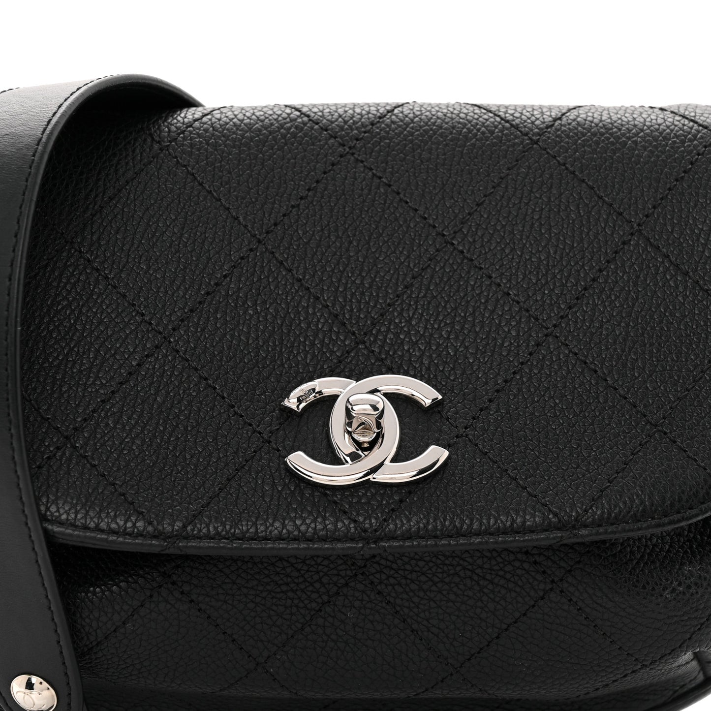 Calfskin Quilted Jungle Stroll Shoulder Bag Black