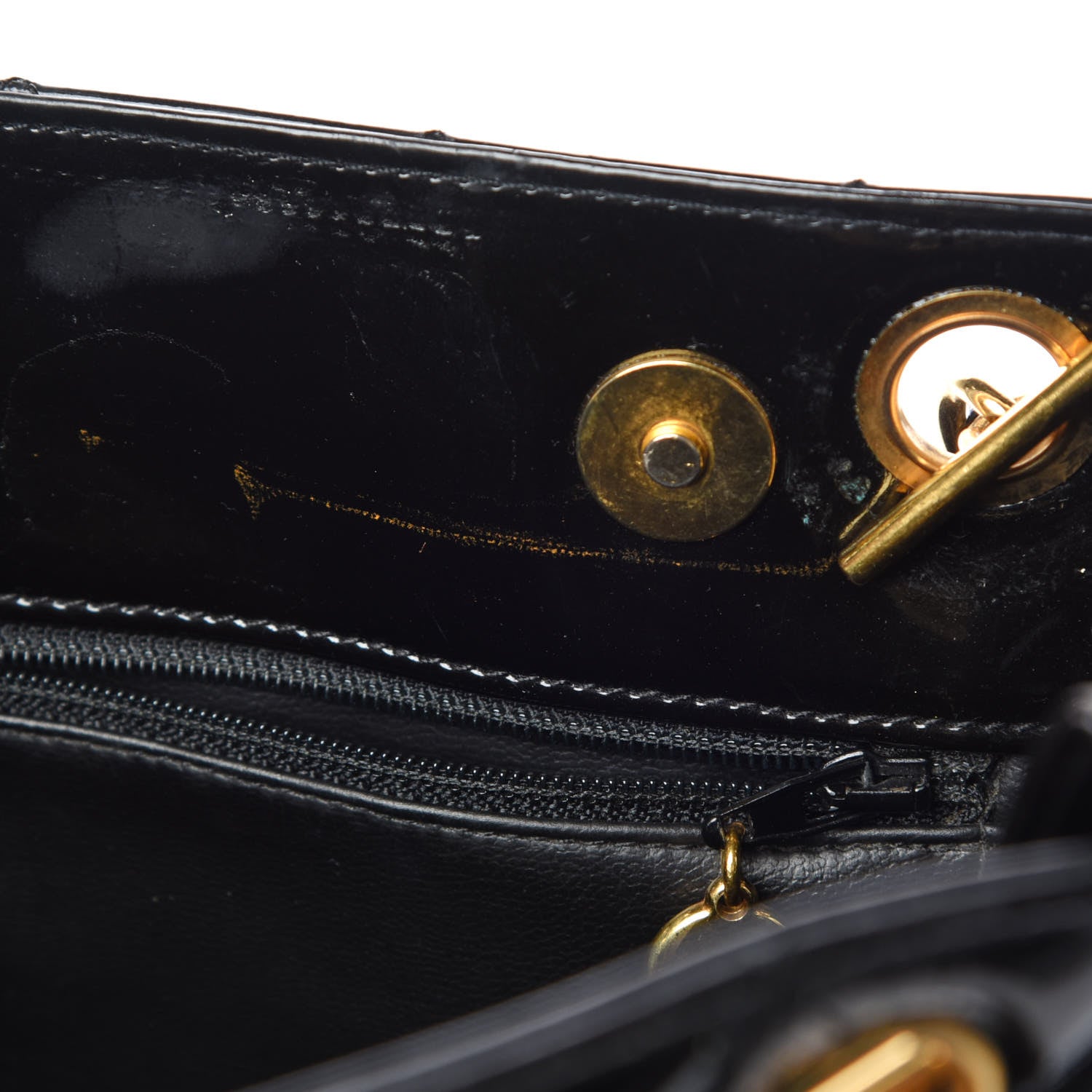 Chanel Patent Quilted Shoulder Bag Black 10 of 28
