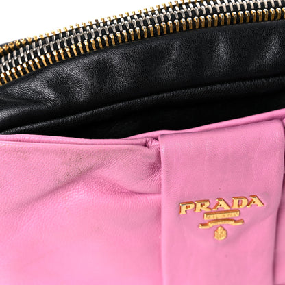 Prada Nappa Zippers Bow Clutch Black Geranio 14 of 14