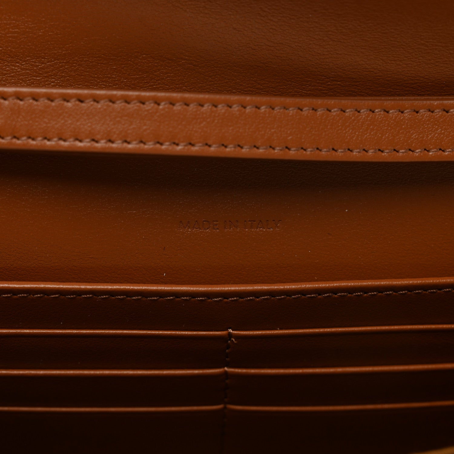 Celine Triomphe Canvas Calfskin Wallet on Chain Tan 7 of 10