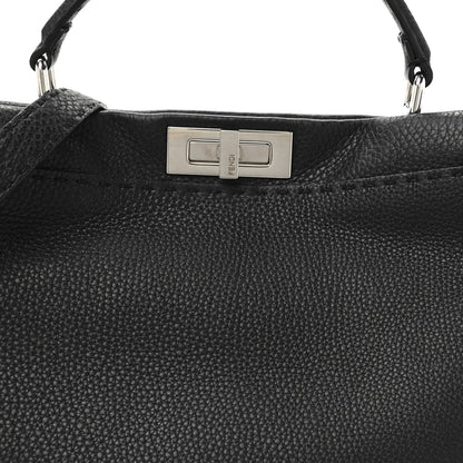 Fendi Cuoio Romano Selleria Bi-Color Large Peekaboo Iconic Satchel Black Mou 8 of 12
