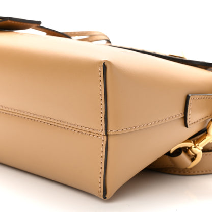 Fendi Vitello King Logo Embossed Mini By The Way Boston Bag Miele Scuro 9 of 9