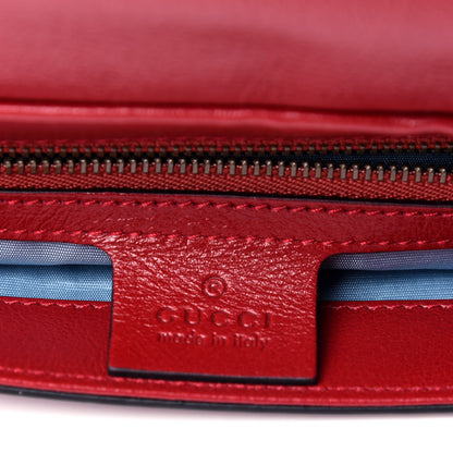 Gucci Calfskin Diagonal GG Medium Thiara Double Envelope Shoulder Bag Black Red 11 of 16