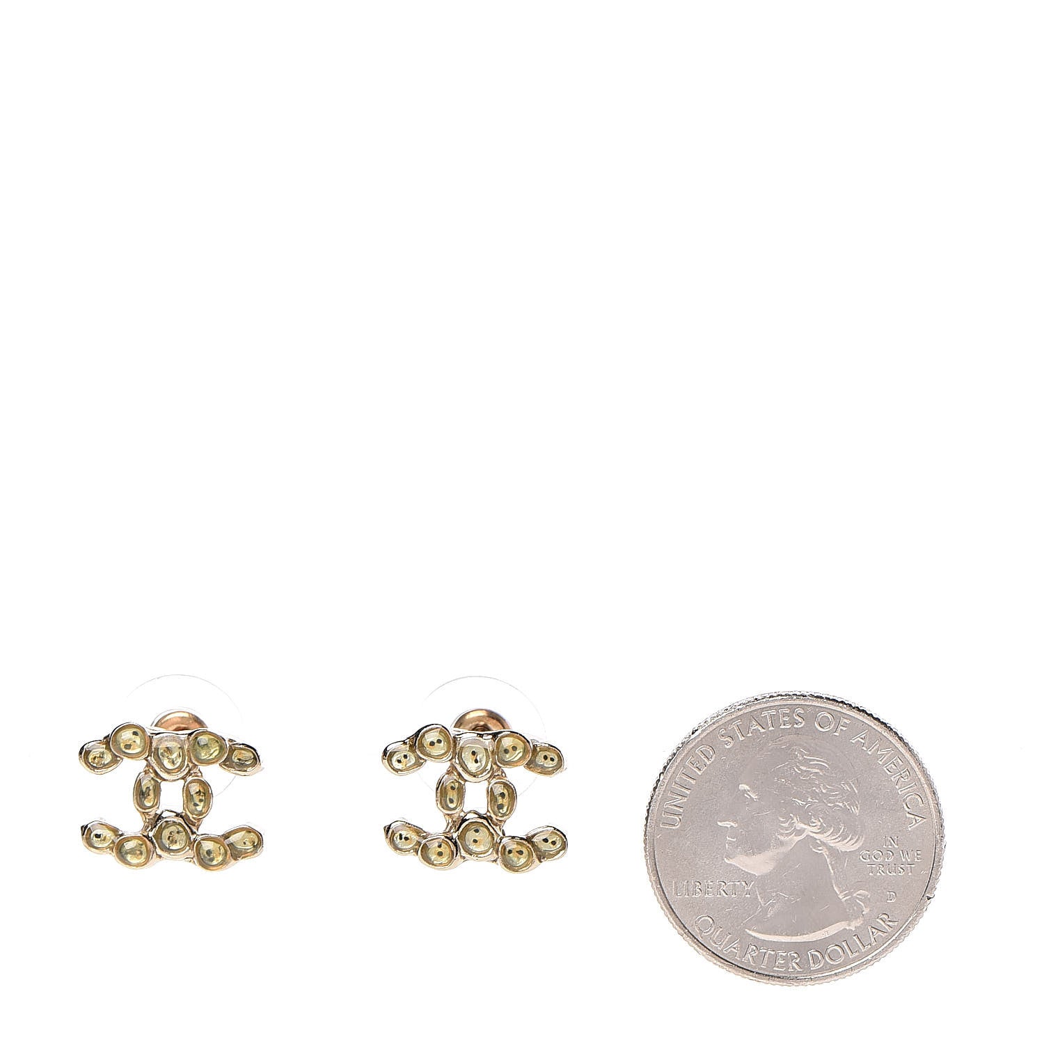 Chanel Gripoix CC Earrings Gold 2 of 5