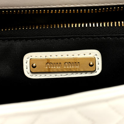 Miu Miu Soft Calf Quilted Flap Bag White 6 of 8