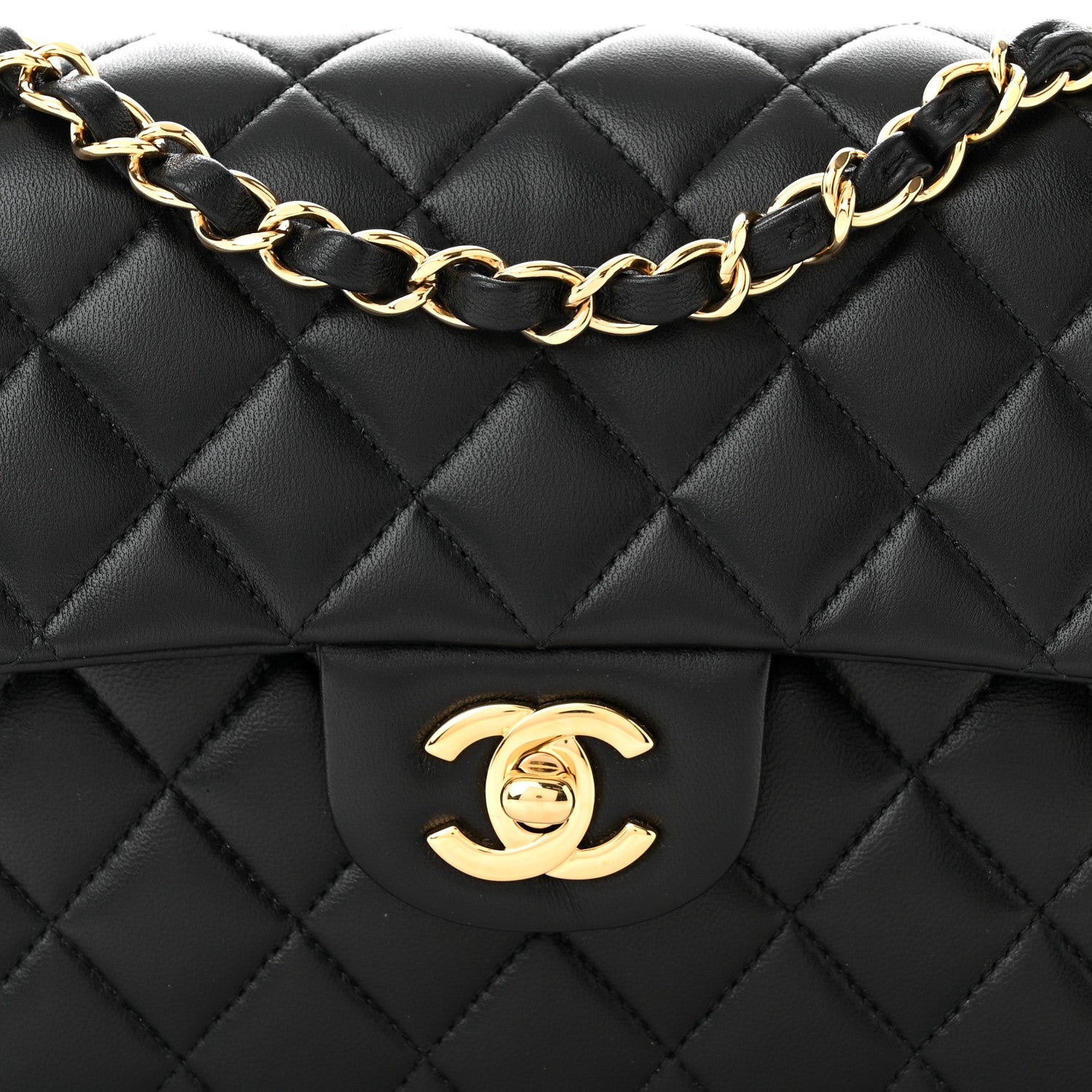 Chanel Lambskin Quilted Small Double Flap Black 8 of 10