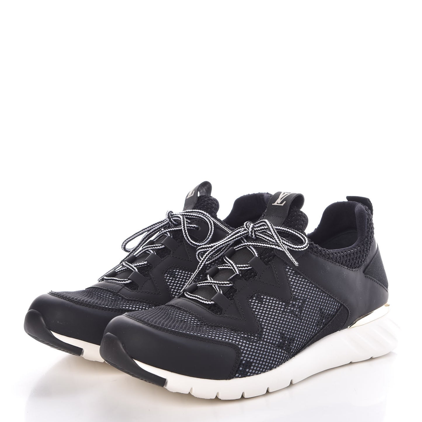 Technical Nylon Monogram Rubber Aftergame Sneakers 37.5 Black