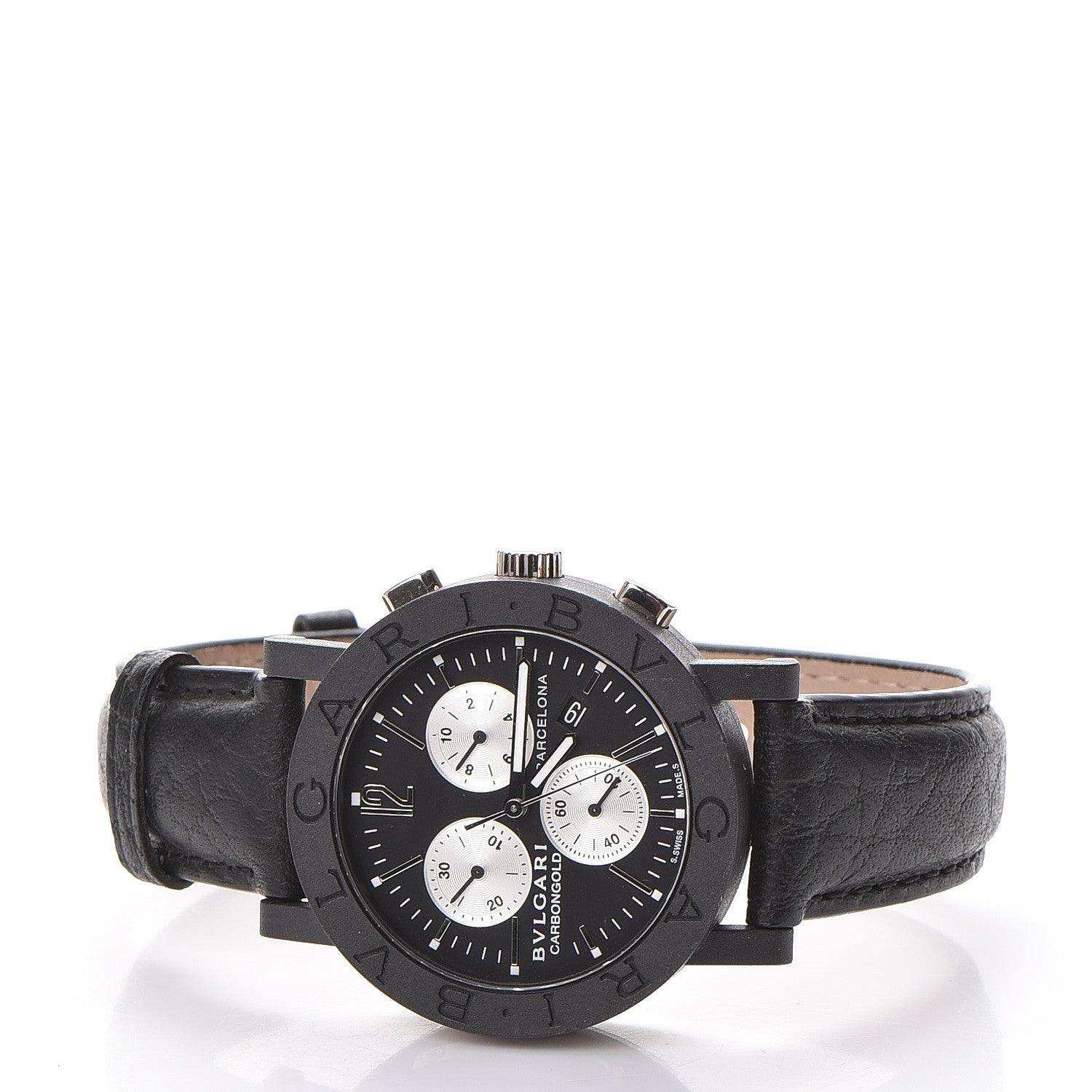 Bulgari Carbon Calfskin 38mm Marbella Quartz Watch Black 3 of 8