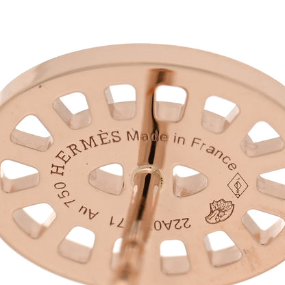 Hermes 18K Rose Gold Diamond Chaine d'Ancre Divine Stud Earrings 4 of 5