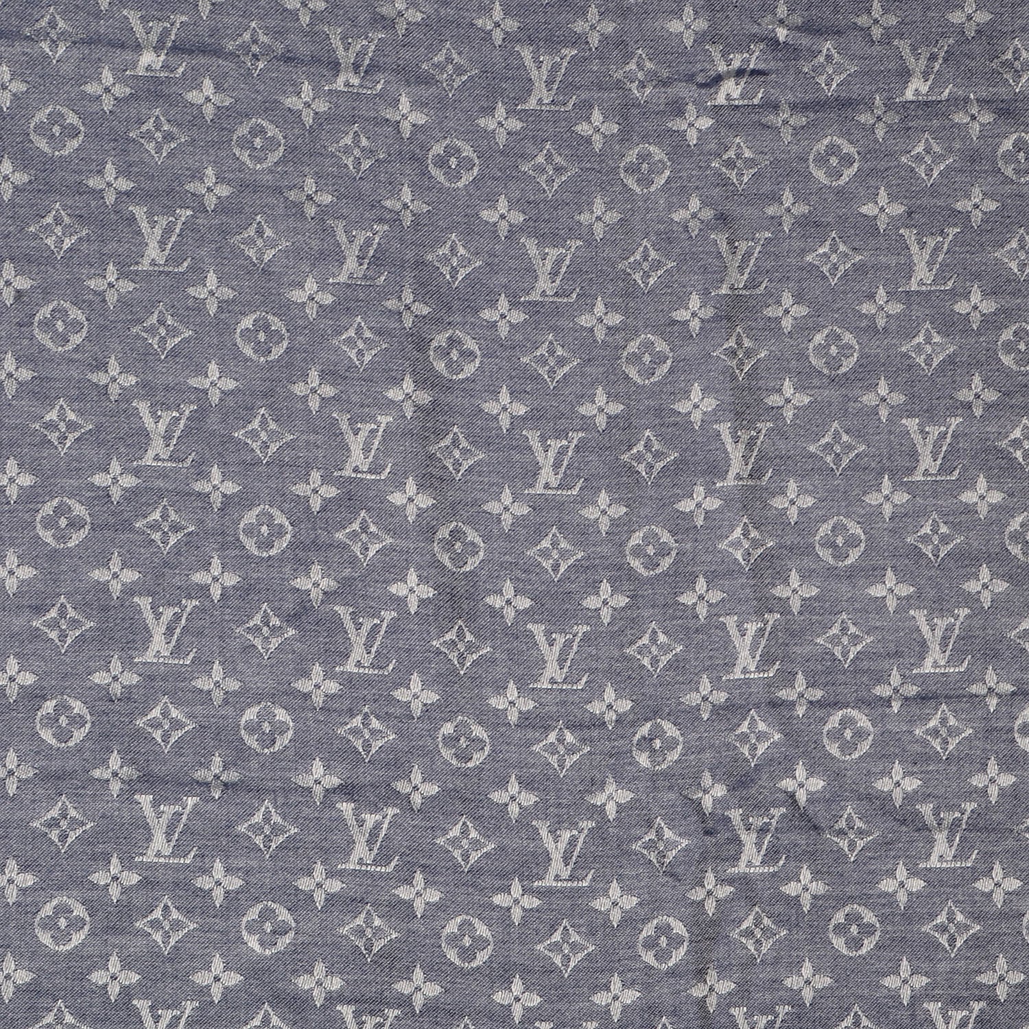Louis Vuitton Silk Wool Monogram Denim Shawl Blue 1 of 5