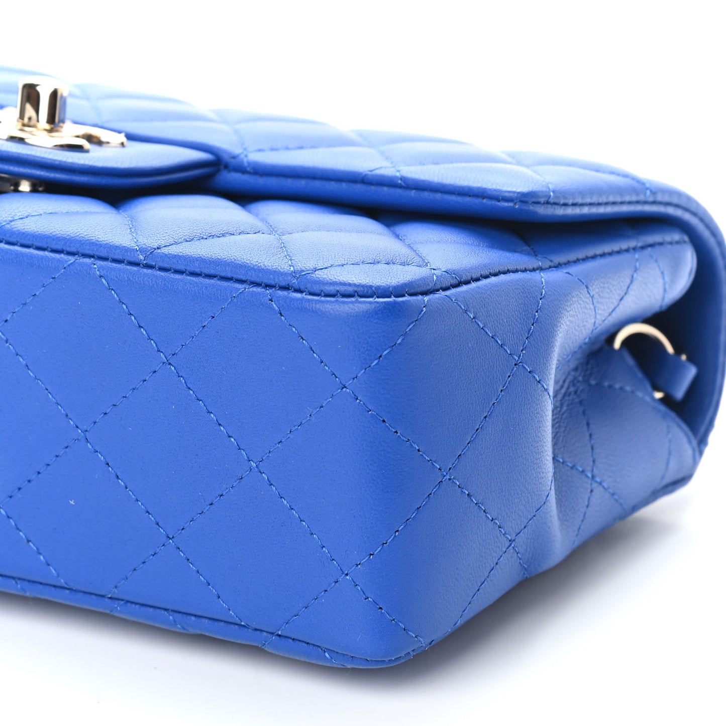 Lambskin Quilted Mini Rectangular Flap Royal Blue