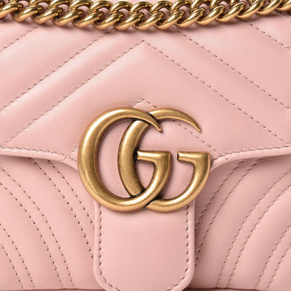 Gucci Calfskin Matelasse Mini GG Marmont Shoulder Bag Perfect Pink 8 of 12