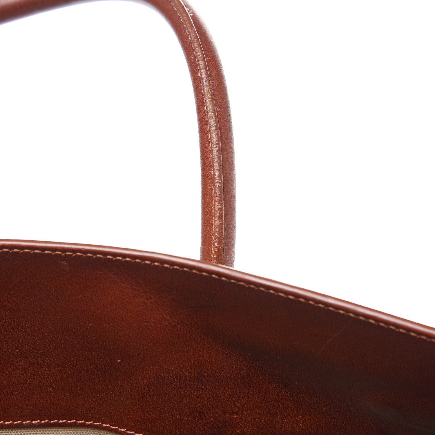 Saint Laurent Linen Calfskin Medium Souple Sac De Jour Cognac 13 of 14