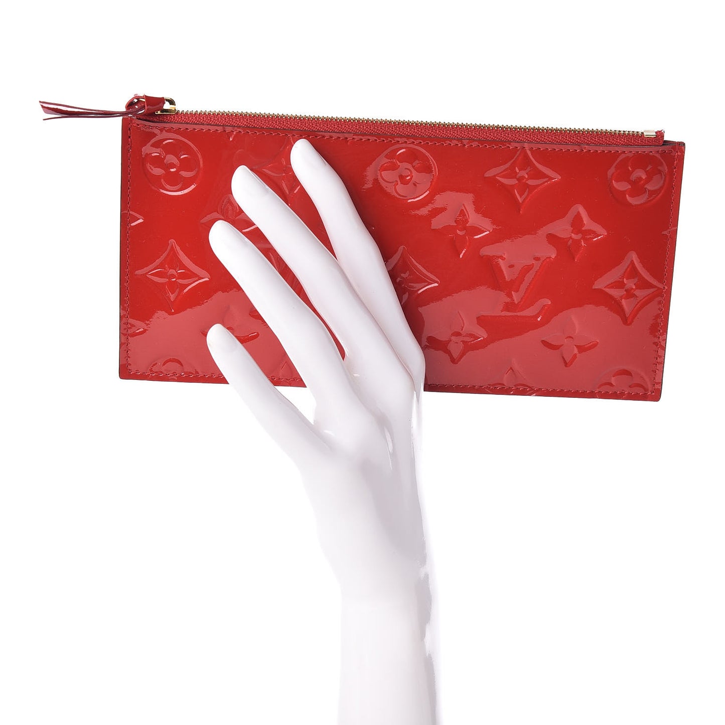 Vernis Felicie Chain Wallet Zippered Insert Cherry