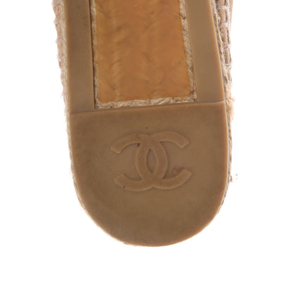 Chanel Lambskin CC Espadrilles 41 Beige Black 9 of 21