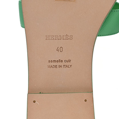 Hermes Epsom Oran Sandals 40 Vert Pomme 8 of 11