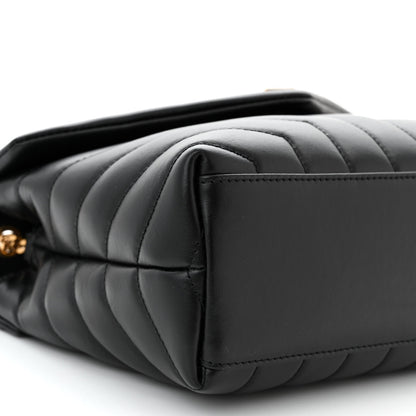 Saint Laurent Calfskin Y Quilted Monogram Small Loulou Chain Satchel Black 9 of 10
