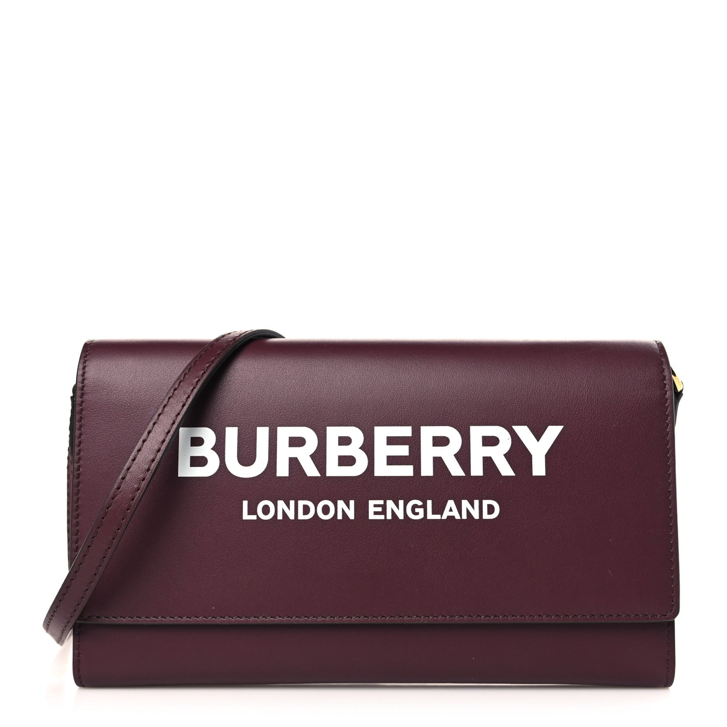 Calfskin Logo Hazelmere Wallet With Detachable Strap Deep Maroon