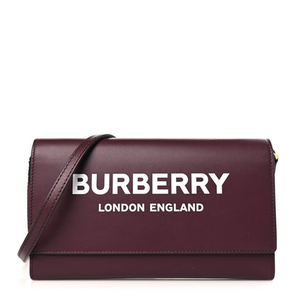 Burberry Calfskin Logo Hazelmere Wallet With Detachable Strap Deep Maroon 1 of 8