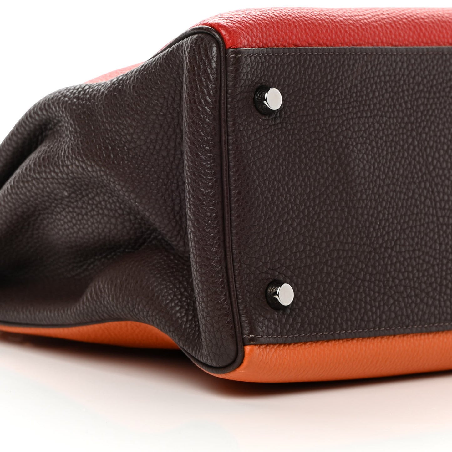 Togo Tri-Color Kelly Retourne 35 Vermillion Orange Ebene