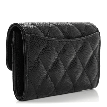 Chanel Caviar Quilted Flap Card Holder Wallet Black 3 of 9