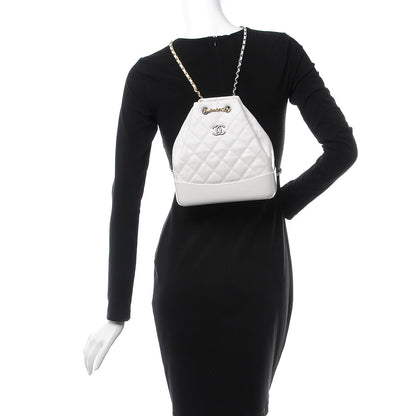 Chanel Patent Goatskin Quilted Small Gabrielle Backpack White 2 of 9