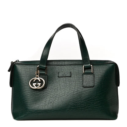 Gucci Textured Calfskin Small Boston Green 1 of 16