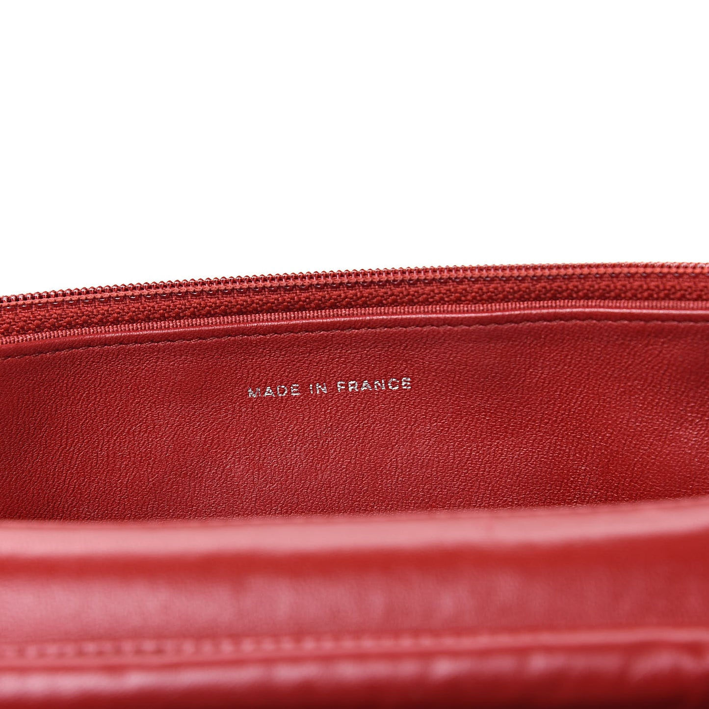 Lambskin Quilted Wallet On Chain WOC Red