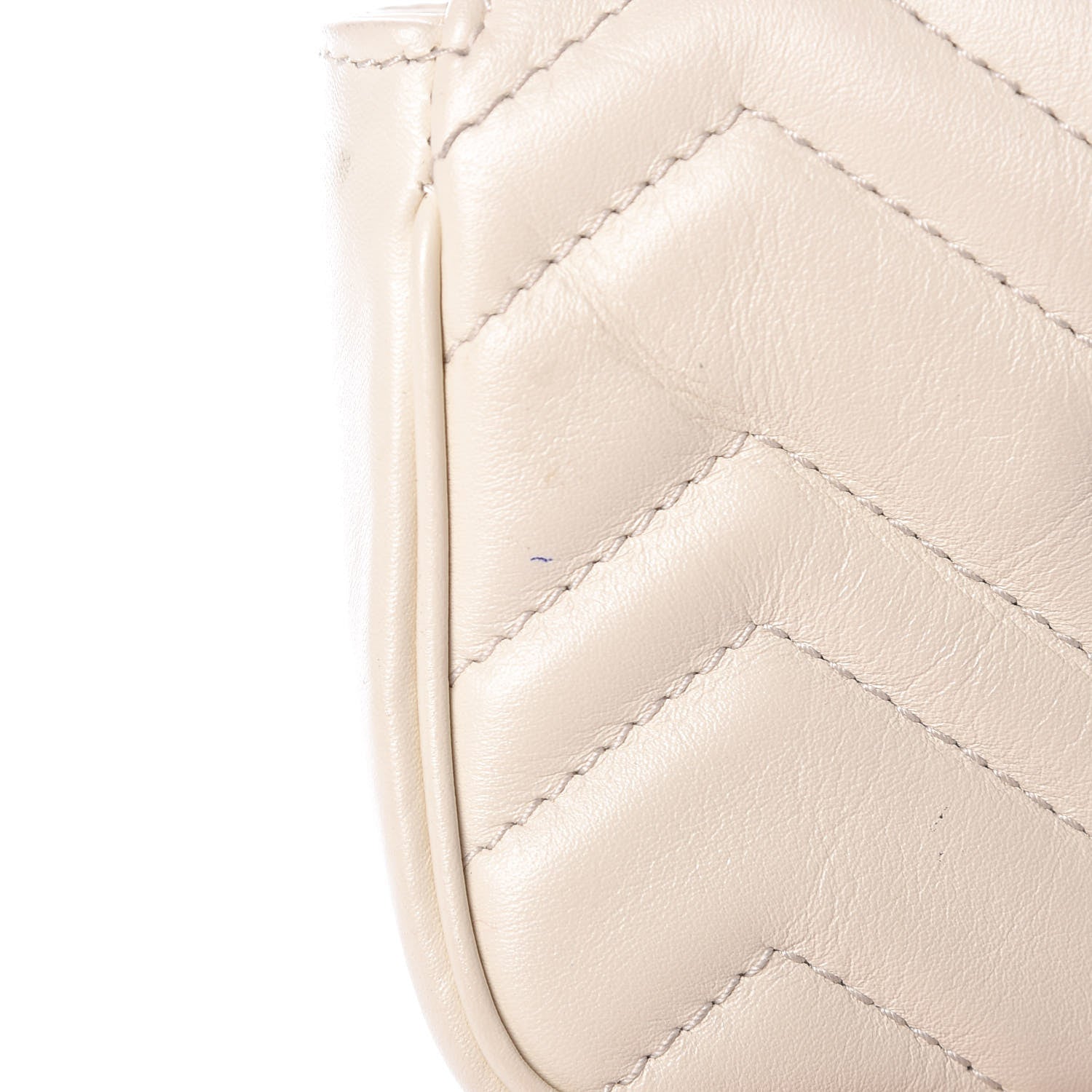 Gucci Calfskin Matelasse Super Mini GG Marmont Shoulder Bag White 11 of 13