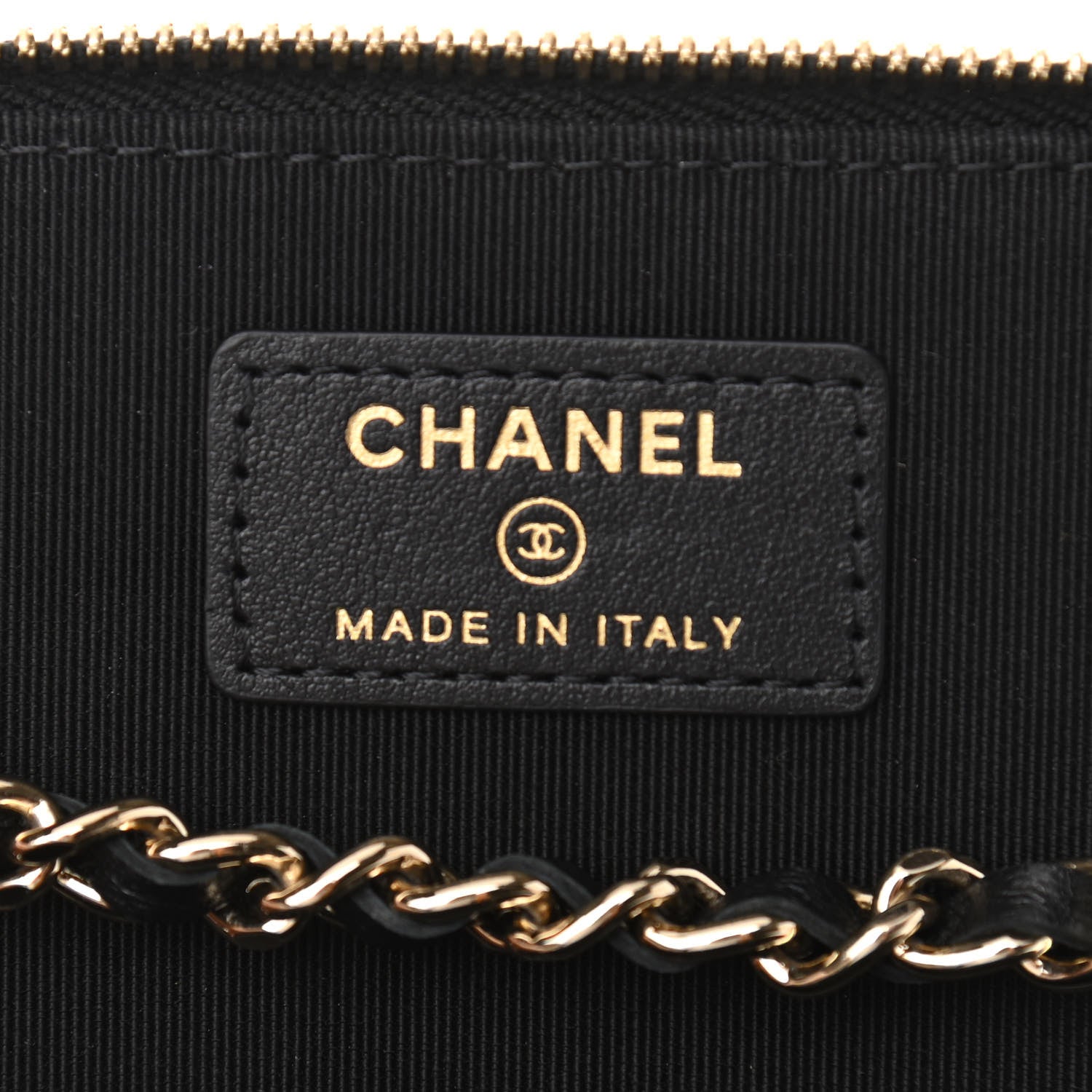 Chanel Lambskin Camellia Embossed Small Vanity Case With Chain Black 6 of 11