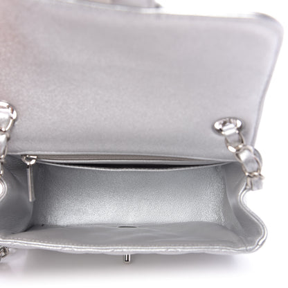 Chanel Metallic Lambskin Quilted Mini Square Flap Silver 5 of 10