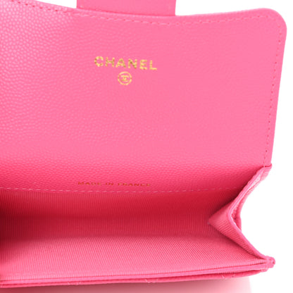Chanel Caviar Quilted Flap Card Holder Wallet Pink 5 of 8