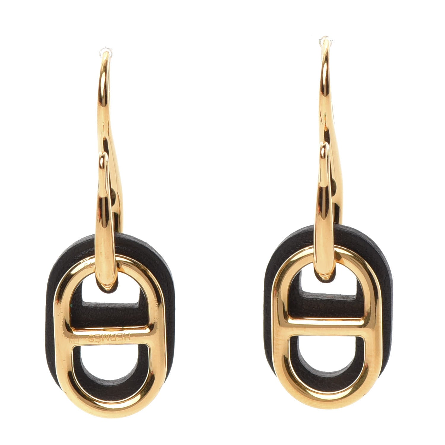 Hermes Swift O'Maillon Earrings Black 1 of 7
