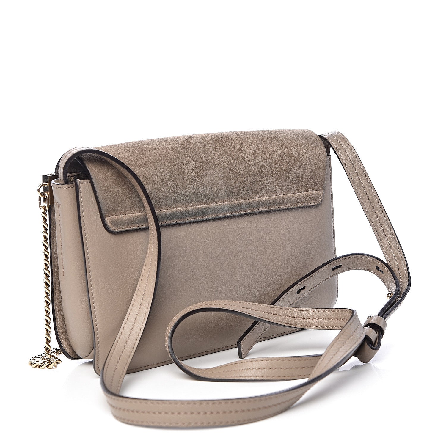 Chloe Suede Calfskin Small Faye Shoulder Bag Motty Grey 3 of 18