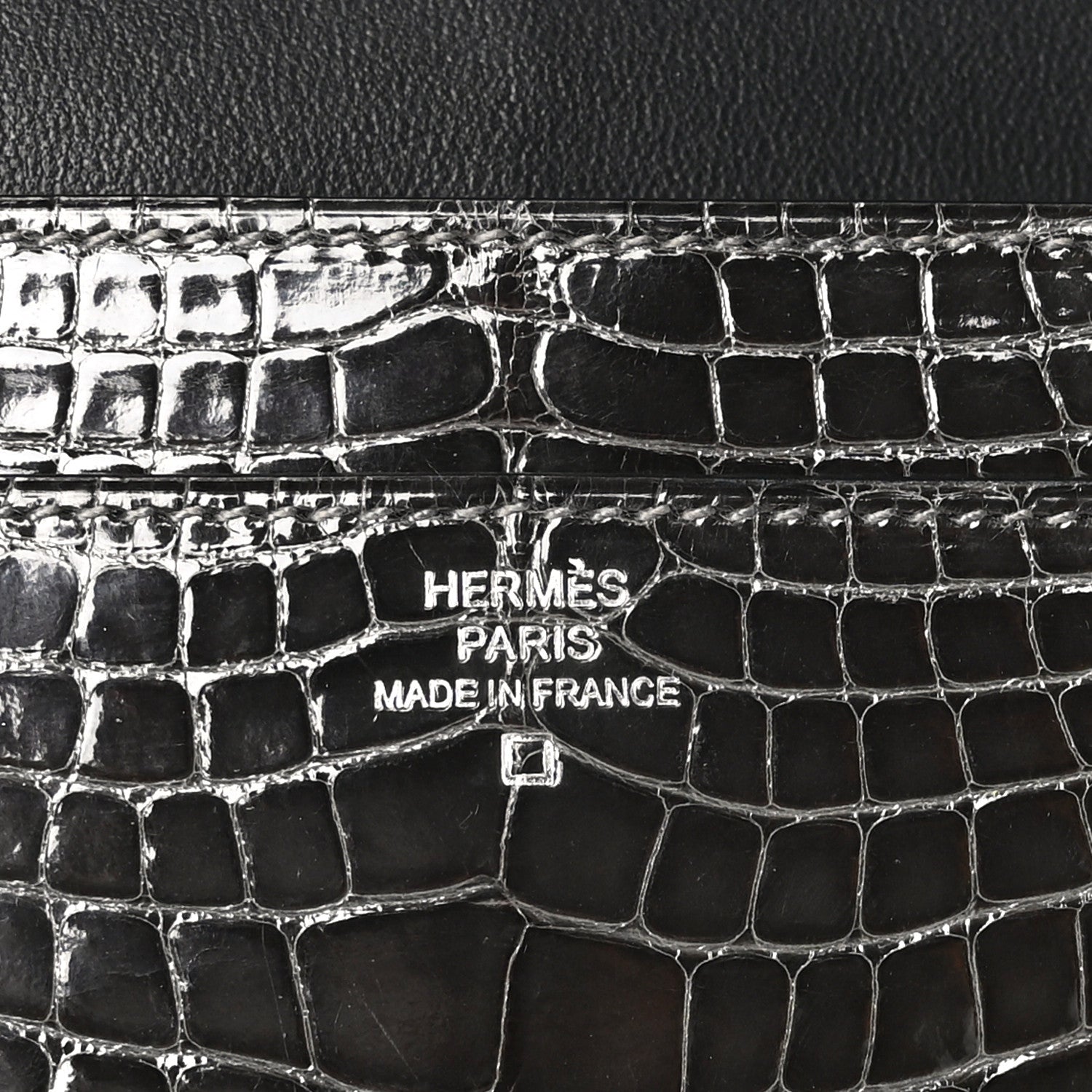 Hermes Shiny Alligator Constance Long Wallet Graphite 7 of 11