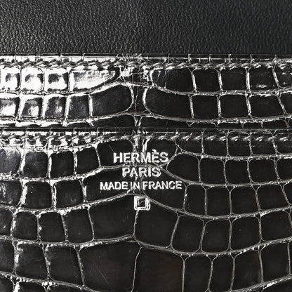 Hermes Shiny Alligator Constance Long Wallet Graphite 7 of 11