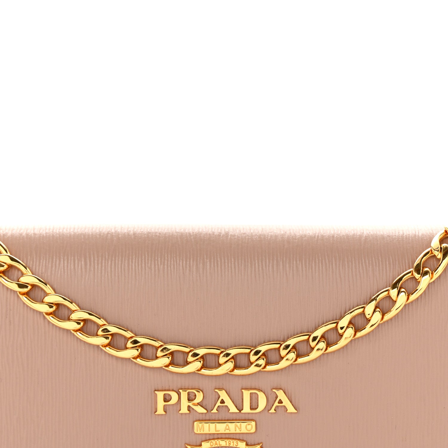 Prada Vitello Move Metal Oro Chain Wallet Cipria 7 of 9