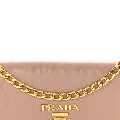 Prada Vitello Move Metal Oro Chain Wallet Cipria 7 of 9