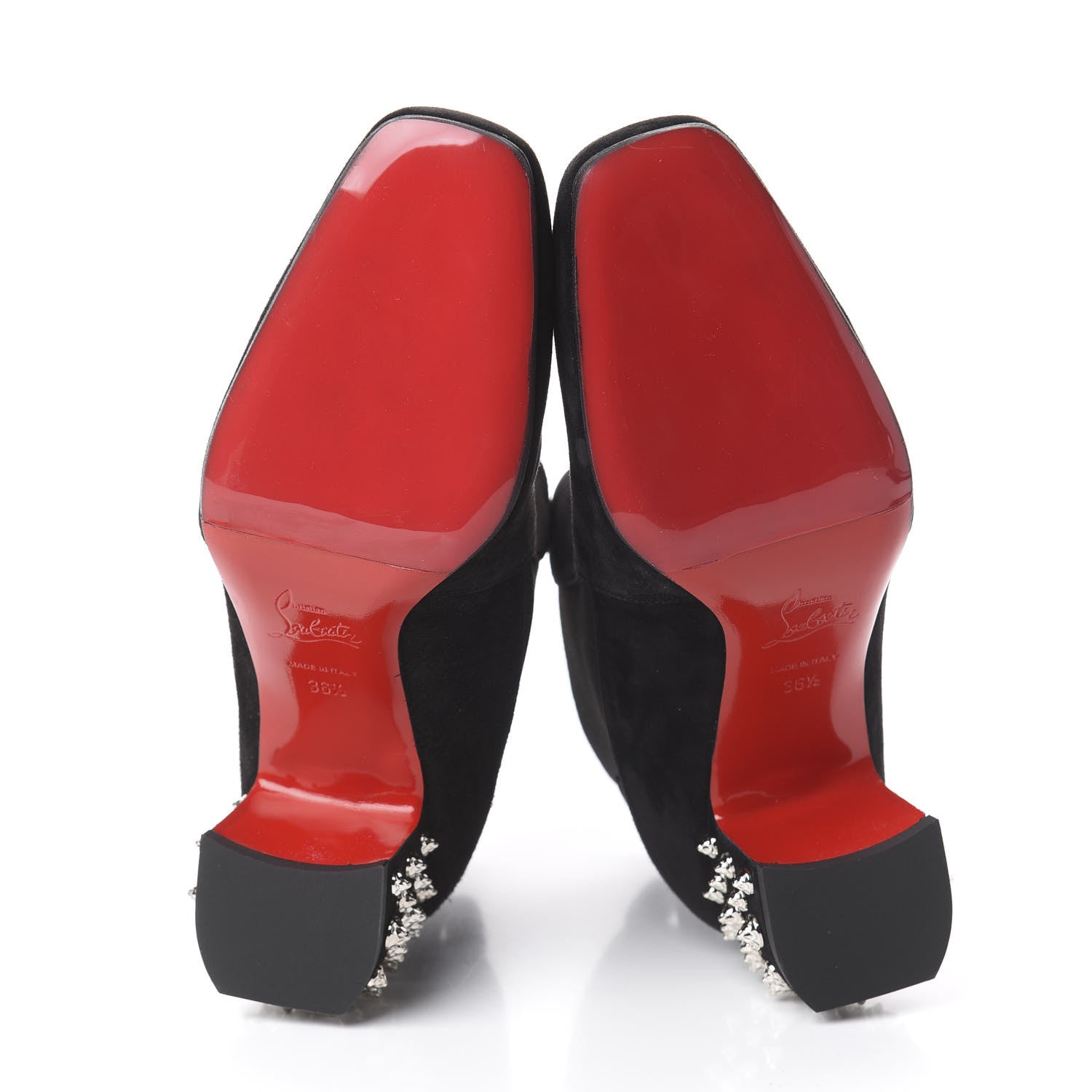 Christian Louboutin Veau Velours Spiked Study Stretch 55 Ankle Boots 36.5 Black 7 of 7