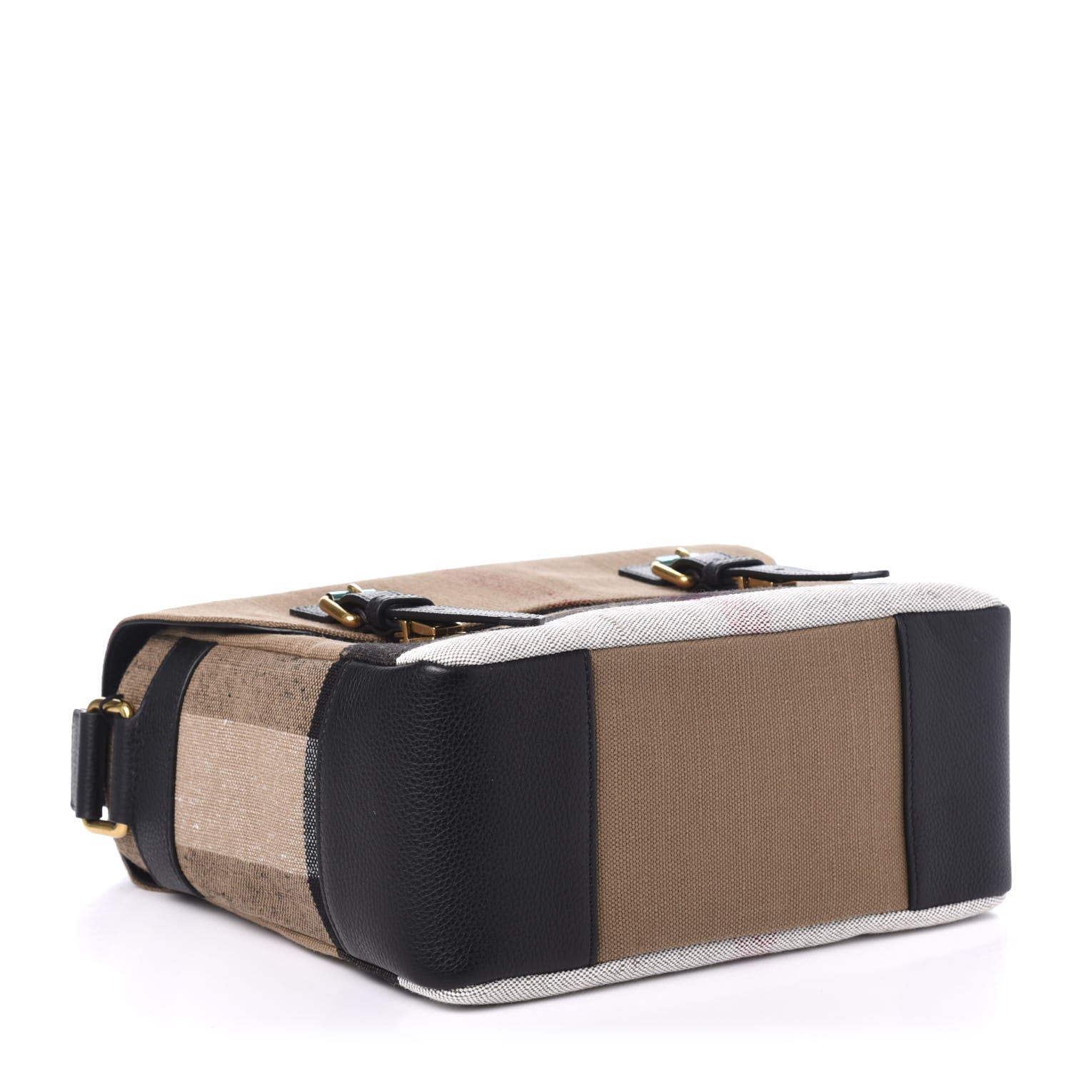 Burberry Canvas Mega Check Large Baildon Messenger Bag Black 4 of 9