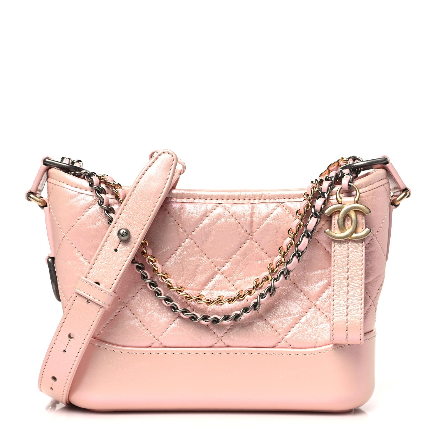 Chanel Iridescent Aged Calfskin Quilted Small Gabrielle Hobo Rose 1 of 11