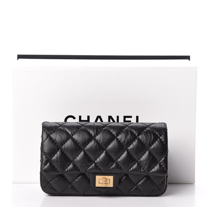 Chanel Aged Calfskin Quilted 2.55 Reissue Flap Belt Bag Clutch Black 11 of 11