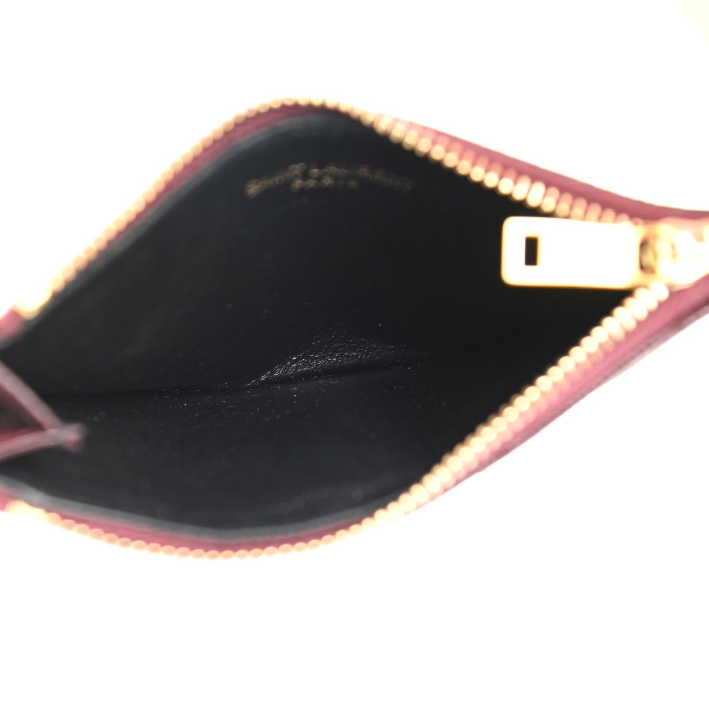 Grain De Poudre Matelasse Chevron Monogram Fragments Zippered Card Case Rouge Legion