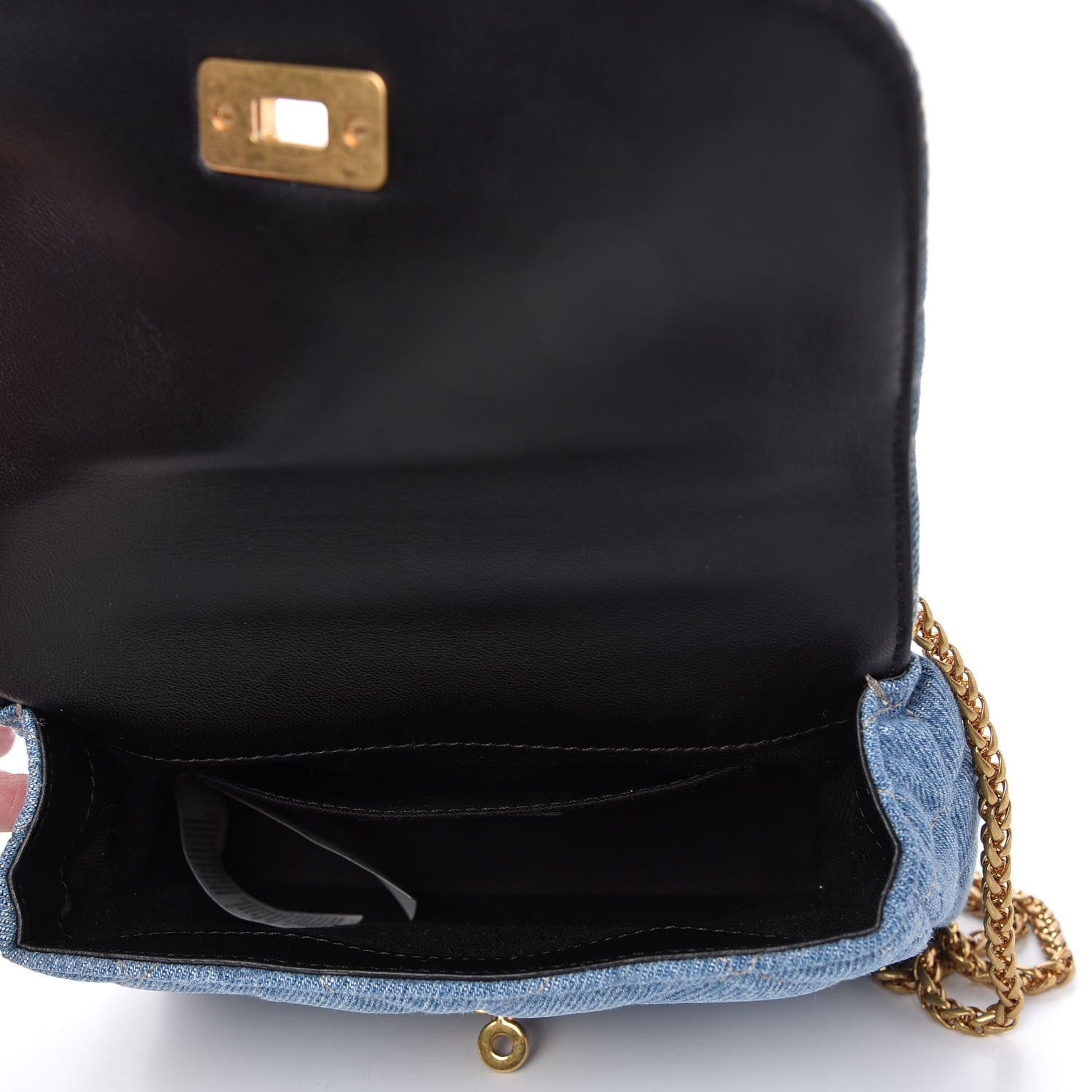 Versace Denim Barocco Printed Icon Small Crossbody Bag Blue 5 of 9