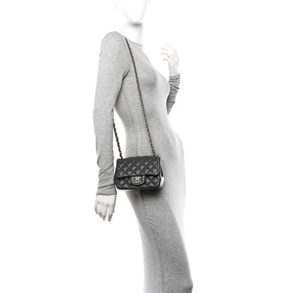 Chanel Lambskin Quilted Mini Square Flap Dark Grey 2 of 11